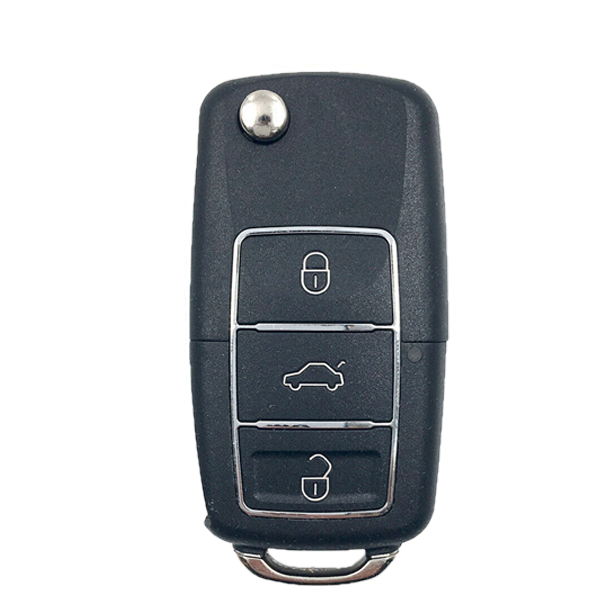 KEYDIY - VW Style - 3-Button Flip Key Blank - Black  (KD-B01-3-BLACK) - UHS Hardware
