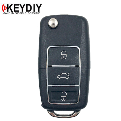 KEYDIY - VW Style - 3-Button Flip Key Blank - Black  (KD-B01-3-BLACK) - UHS Hardware