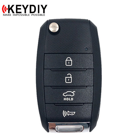 KEYDIY - Kia Style - 4-Button Flip Key Blank - Black  (KD-B19-3-1) - UHS Hardware