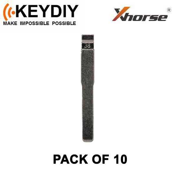 KEYDIY - HU101 - Flip Key Blade - #38 - For Xhorse / Keydiy Universal Remote Flip Keys - Pack of 10 - UHS Hardware