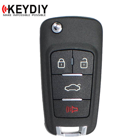 KEYDIY - GM Style - 4-Button Flip Key Blank w/ Integrated Chip (KD-NB18) - UHS Hardware