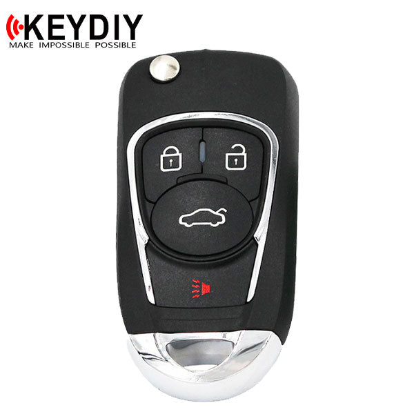 KEYDIY - Buick Style - 4-Button Flip Key Blank w/ Integrated Chip (KD-NB22-3+1) - UHS Hardware