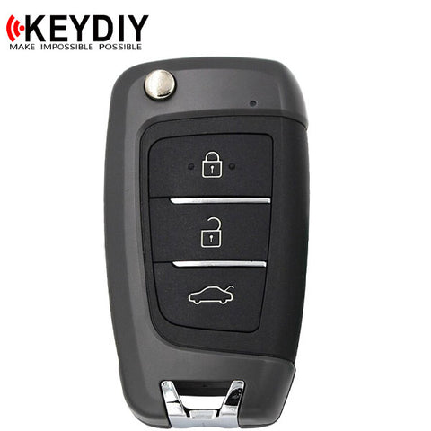 KEYDIY - Hyundai Style - 3-Button Flip Key Blank w/ Integrated Chip (KD-NB25) - UHS Hardware