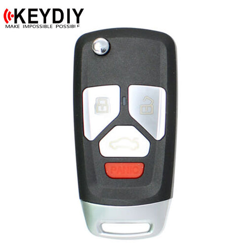 KEYDIY - Audi Style - 4-Button Flip Key Blank w/ Integrated Chip (KD-NB27-3-1) - UHS Hardware