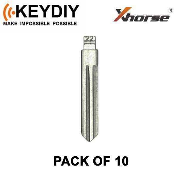 KEYDIY - DA34 / NSN14 - Flip Key Blade - #22 - For Xhorse / Keydiy Universal Remote Flip Keys - Pack of 10 - UHS Hardware