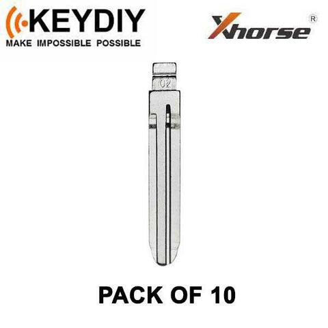 KEYDIY - TR47 - Flip Key Blade - #02 - For Xhorse / Keydiy Universal Remote Flip Keys - Pack of 10 - UHS Hardware
