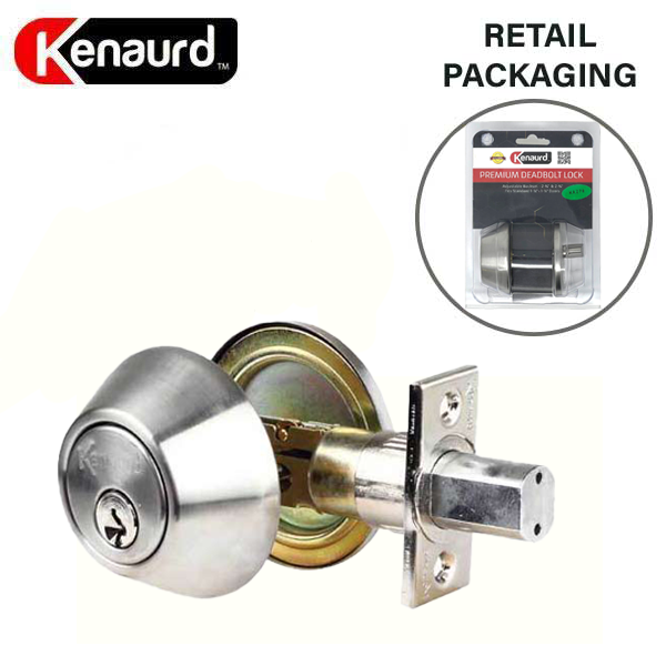Premium Single Cylinder Deadbolt Lock - Satin Chrome - Retail Packaging - SC1 - UHS Hardware