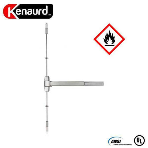 Heavy Duty Panic Bar - Exit Device - Grade 1 - Vertical Rod - Fire Rated - Aluminum Finish - UHS Hardware