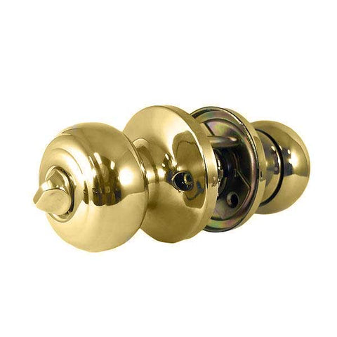 Premium Knob Set Lock - Privacy - PB - Polish Brass - UHS Hardware