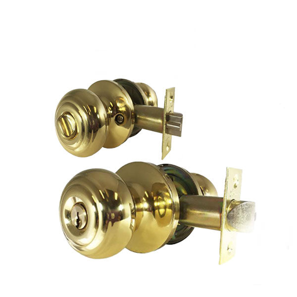 Premium Knob Set Lock- Entrance - PB - Polished Brass - Retail Packaging - SC1 - Grade 3 - UHS Hardware