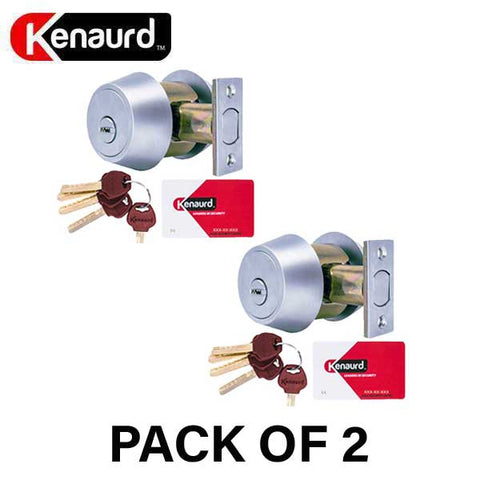 2x Premium High Security - Deadbolt - Double Cylinder - #06 Keyway - US26D - Satin Silver (2 For 1) - UHS Hardware