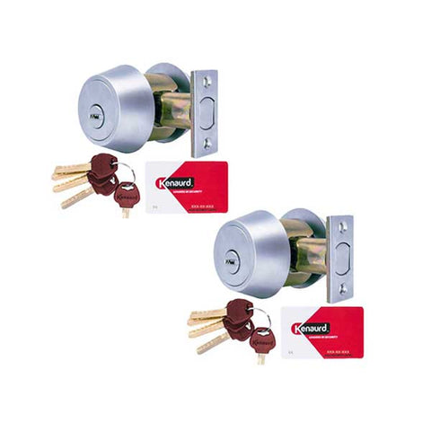 2x Premium High Security - Deadbolt - Double Cylinder - #06 Keyway - US26D - Satin Silver (2 For 1) - UHS Hardware