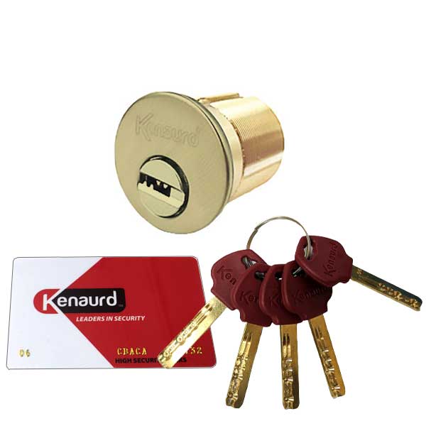 High Security - Mortise Cylinder – 1-1/2″ – US3 - Polished Brass - UHS Hardware