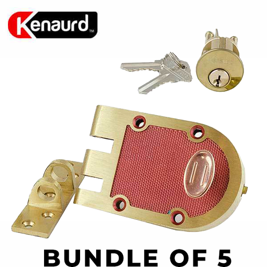 5 x Heavy Duty Single Cylinder Jimmy Proof Lock - Bronze - SC1 (BUNDLE OF 5) - UHS Hardware