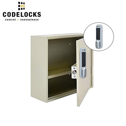 Code Lock - Storage Cabinet with Removable Shelf w/ KL1000 RFID - Silver Grey - Cabinet Lock - MIFARE - Battery Override - Optional Size - UHS Hardware