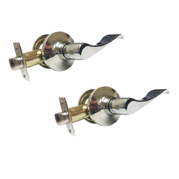 2x Premium Lever Set Handle Lock - Passage - BC- Bright Chrome (2 For 1) - UHS Hardware