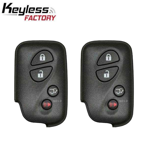 2 x 2008-2016 Lexus LX570 / RX350 / 4-Button Smart Key w/ Hatch / PN: 89904-60A00 / HYQ14AEM (AFTERMARKET) (Pack Of 2) - UHS Hardware