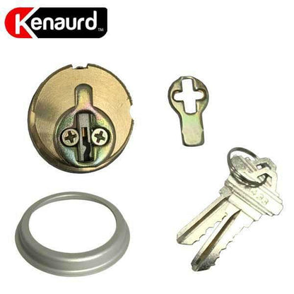 Custom Branded Premium Mortise Cylinder - w/ Name and Phone Number  - 1" - 26D - Satin Chrome - (SC1) - UHS Hardware