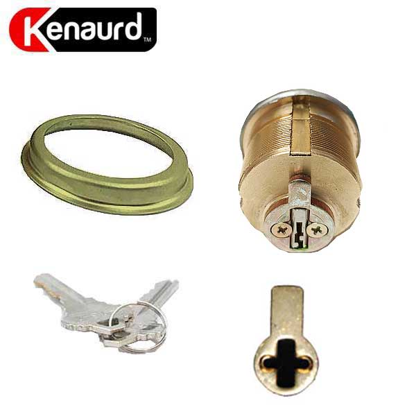 Premium Mortise Cylinder - 1" - US3 - Polished Brass  - (SC1 / KW1) - UHS Hardware