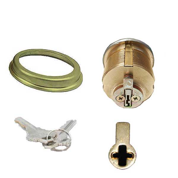 Premium Mortise Cylinder - 1" - US3 - Polished Brass  - (SC1 / KW1) - UHS Hardware