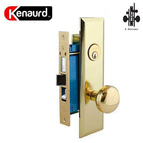 Heavy Duty Mortise Knob Lock - 2-1/2″ Backset - US3 - Polished Brass - Entrance - RH - UHS Hardware