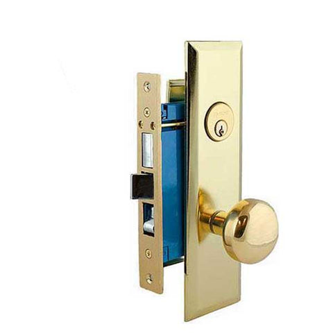 Heavy Duty Mortise Knob Lock - 2-1/2″ Backset - US3 - Polished Brass - Entrance - RH - UHS Hardware