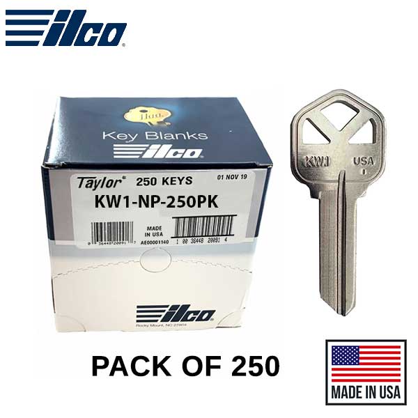 KW1-NP KWIKSET Key Blank - 250 Pack -  ILCO - UHS Hardware