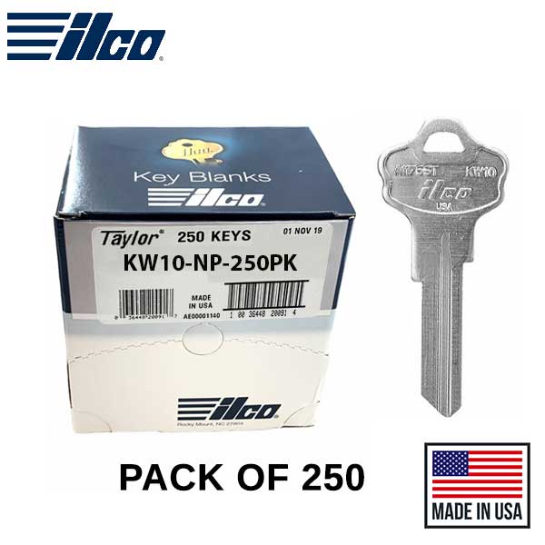 KW10-NP TITAN / KWIKSET Key Blank - 250 Pack -  ILCO - UHS Hardware
