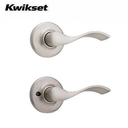 Kwikset - 200BL  - Balboa Lever Set - Round Rose - 6AL - Satin Nickel - Passage - Grade 3