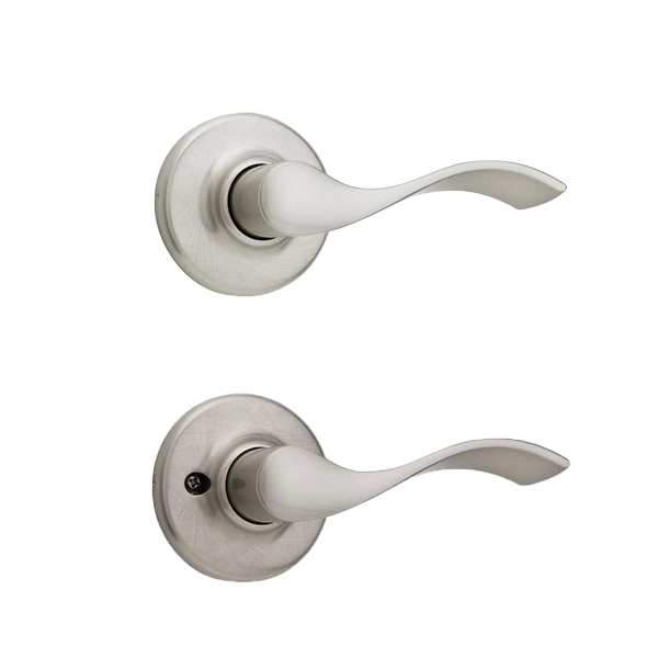 Kwikset - 200BL  - Balboa Lever Set - Round Rose - 6AL - Satin Nickel - Passage - Grade 3