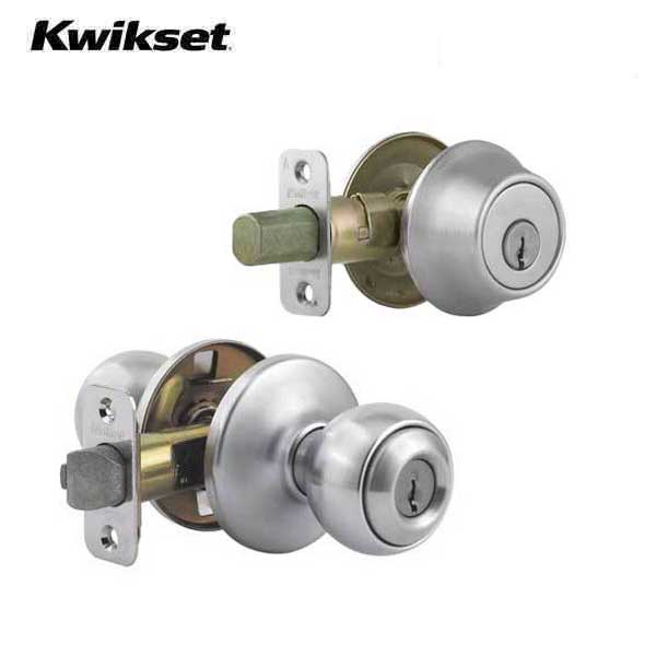 Kwikset - 690P Polo Combo Lockset – Knob & Deadbolt – Satin Nickel - Entrance - Grade 3 - UHS Hardware