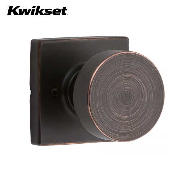 Kwikset - 720PSK - Pismo Knob  - Square Rose - Passage - 11P - Venetian Bronze - SmartKey Technology - Grade 3 - UHS Hardware