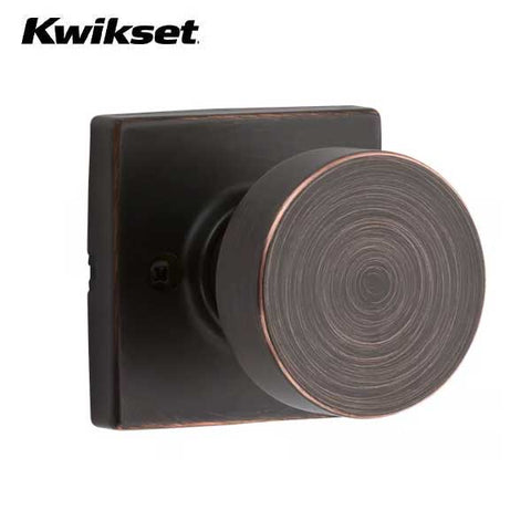 Kwikset - 720PSK - Pismo Knob  - Square Rose - Passage - 11P - Venetian Bronze - SmartKey Technology - Grade 3 - UHS Hardware