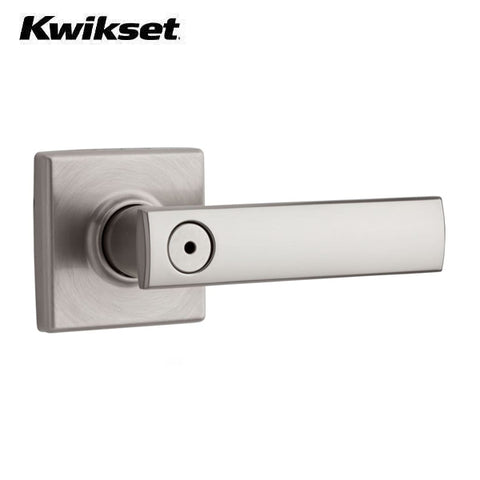 Kwikset - 730VDL-15 - Vedani Privacy Door Lever Set - Square Rose  - Satin Nickel - Passage - Grade 2 - UHS Hardware