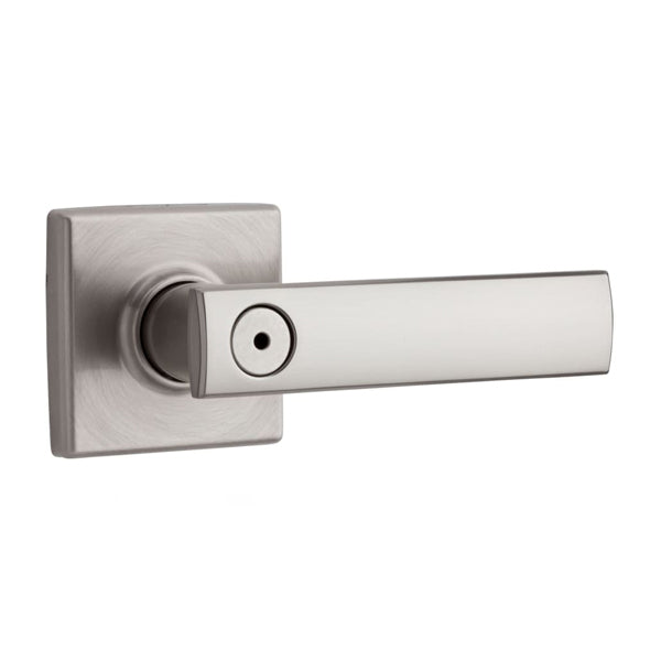 Kwikset - 730VDL-15 - Vedani Privacy Door Lever Set - Square Rose  - Satin Nickel - Passage - Grade 2 - UHS Hardware