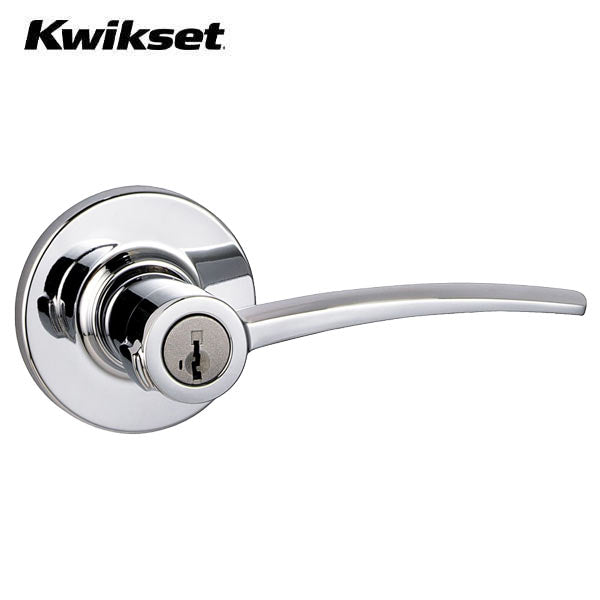 Kwikset - 740KTL - Katara Lever - Round Rose - 26 - Polished Chrome - Entrance - KW1 - SmartKey Technology - Grade 2 - UHS Hardware