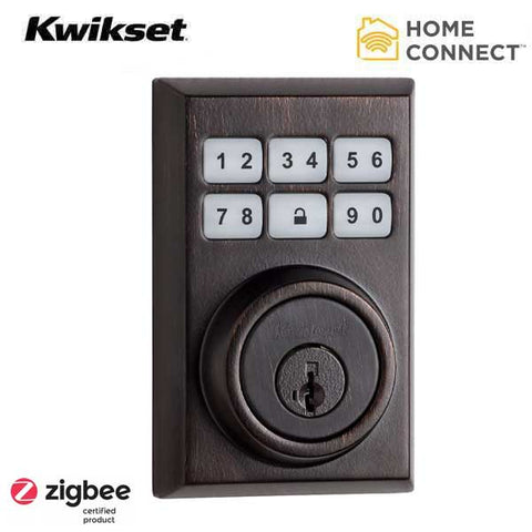 Kwikset - SmartCode 910 - Electronic Contemporary Deadbolt w/ Home Connect / Zigbee / SmartKey Technology- US11P - Venetian Bronze - UHS Hardware