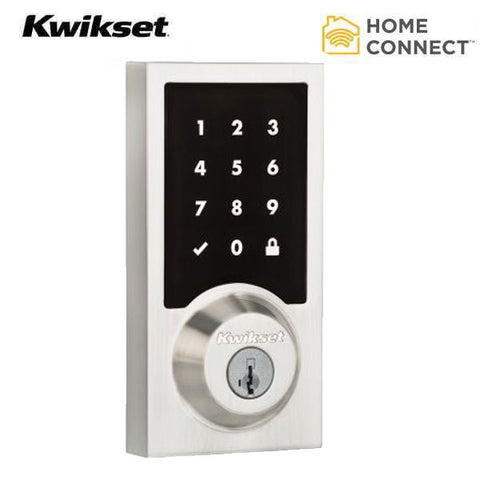 Kwikset - SmartCode 916 - Contemporary Electronic Deadbolt  w/ Home Connect  & Z Wave - SmartKey Technology -15 - Satin Nickel - UHS Hardware