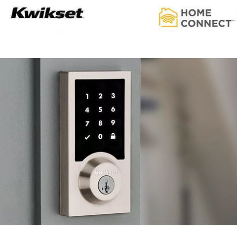 Kwikset - SmartCode 916 - Contemporary Electronic Deadbolt  w/ Home Connect  & Z Wave - SmartKey Technology -15 - Satin Nickel - UHS Hardware