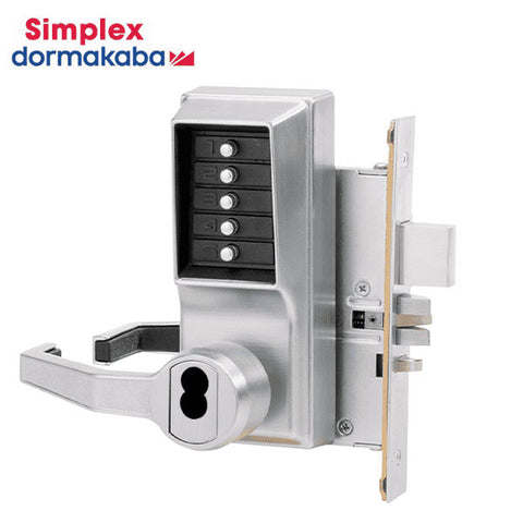 Simplex - LR8148 - Mechanical Pushbutton Mortise Lever Set with ...