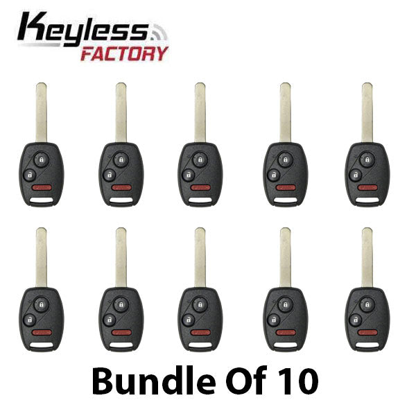 2007-2015 Honda / 3-Button Remote Head Key / MLBHLIK-1T (AFTERMARKET) (BUNDLE OF 10) - UHS Hardware