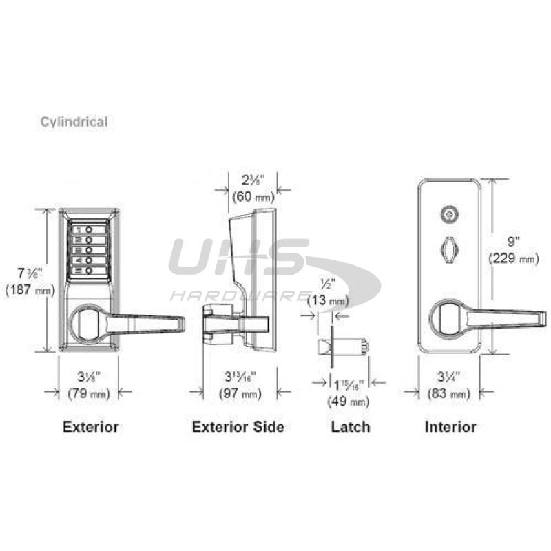 Simplex LR1021S Pushbutton Lever Lock - 26D - Schlage - w/ Key Override in Satin Chrome - RH - UHS Hardware