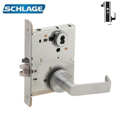Schlage - L9026J - Exit Lock w/ Cylinder - Mortise Lock with Latchbolt - Less FSIC - Grade 1 - UHS Hardware