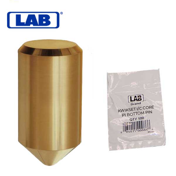 LAB - Kwikset Bottom Pins - P1 Bottom Pin - PolyBag Pack of 100 - UHS Hardware