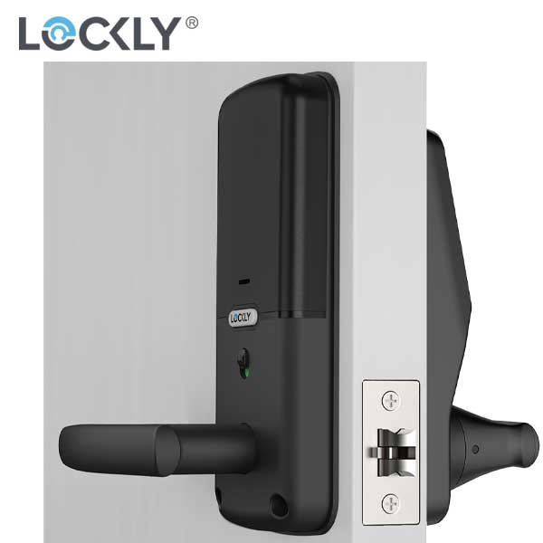Lockly - PGD628WMB -  Secure PRO Biometric Electronic Lever Latch - Fingerprint Reader - Bluetooth - WiFi Hub - Matte Black - UHS Hardware