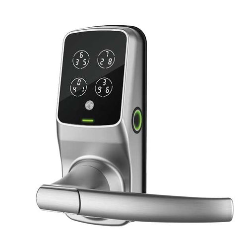 Lockly - PGD628WSN - Secure PRO Biometric Electronic Lever Latch - Fingerprint Reader - Bluetooth - WiFi Hub - Satin Nickel - UHS Hardware
