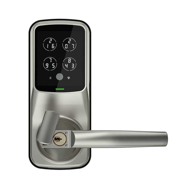 Lockly - PGD628WSN - Secure PRO Biometric Electronic Lever Latch - Fingerprint Reader - Bluetooth - WiFi Hub - Satin Nickel - UHS Hardware