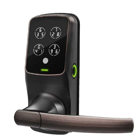 Lockly - PGD628FVB - Secure PLUS Biometric Electronic Lever Latch - Fingerprint Reader - Bluetooth - Venetian Bronze - UHS Hardware