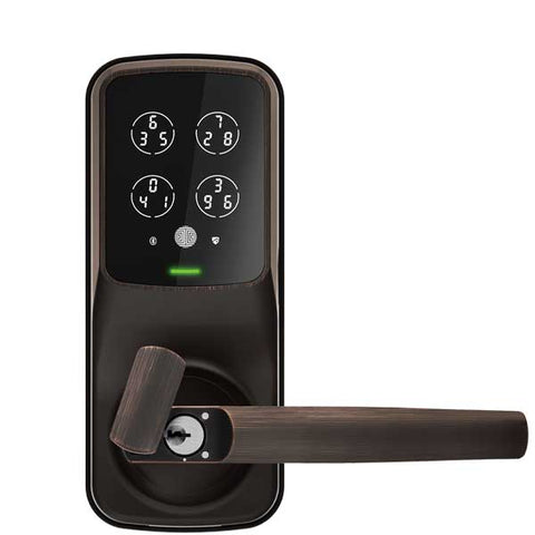 Lockly - PGD628WVB - Secure PRO Biometric Electronic Lever Latch - Fingerprint Reader - Bluetooth - WiFi Hub - Venetian Bronze - UHS Hardware