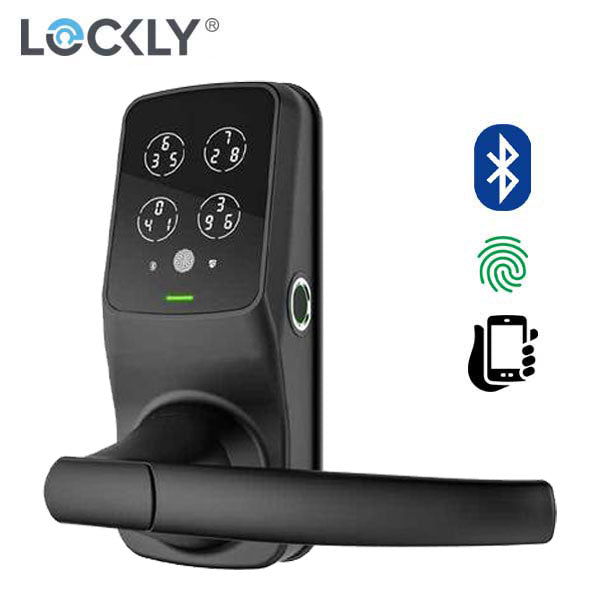 Lockly - PGD688FMB - Lux Compact - Mortise Smart Lock - Fingerprint Reader - Bluetooth - Matte Black - UHS Hardware